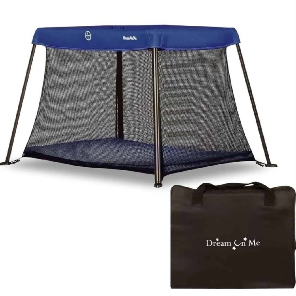 Dream On Me Blue Playard with Carrying Case